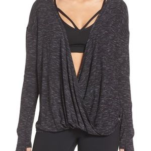 Zella Drishti Athleisure Long Sleeve Wrap Top